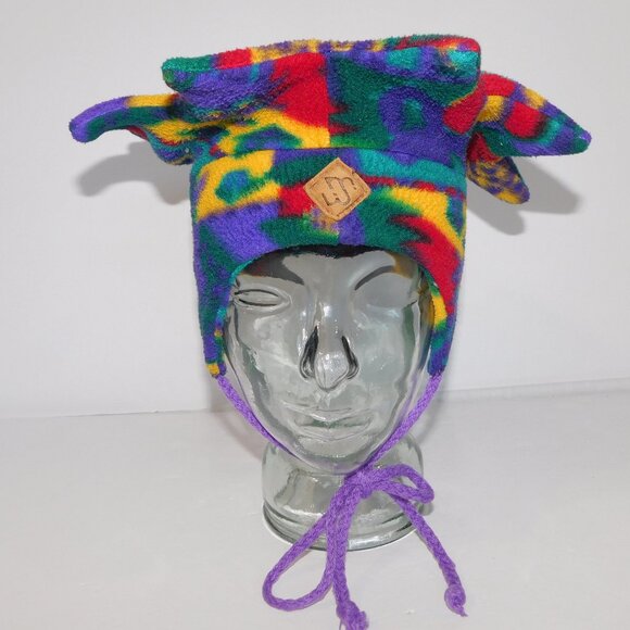 VTG Merkley Headgear Multicolour Fleece Jester Winter Snowboarding Ski Hat S - Picture 1 of 16